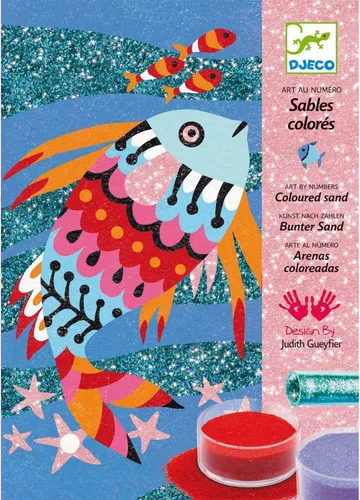DJECO Sand- und Glitzerbilder: Regenbogenfisch von Djeco