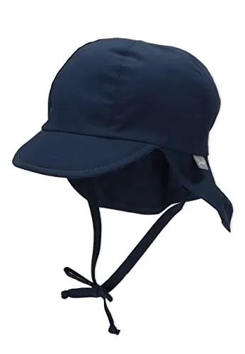 Sterntaler Schirmmütze mit Bindebändern und Nackenschutz, Alter: 5-6 Monate, Größe: 43, Blau (Marine)