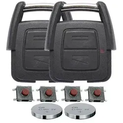 Repair Reparatur Satz Gehäuse Funkschlüssel Fernbedienung Autoschlüssel 2X 2 Tasten Gehäuse 4X Mikrotaster 2X CR2032 Batterie kompatibel mit Opel