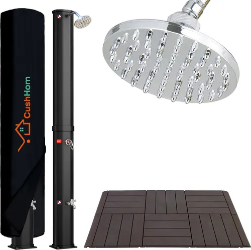 CCLIFE Solardusche 60L mit Handbrause in schwarz von CCLIFE