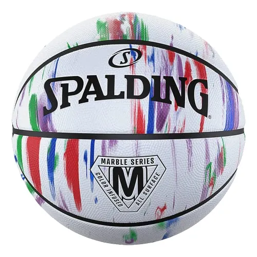 Spalding Unisex – Erwachsene Marble Sz5 Ball, Rainbow, 5 - Basketbälle mit verbessertem Halt durch spezielle Gummimischung, ideal für Spiele drinnen und draußen