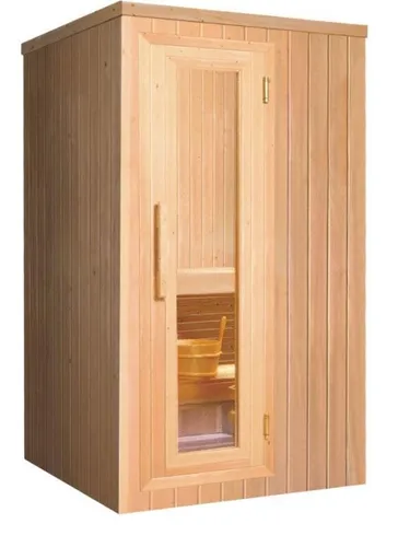 Designsauna Dampfsauna Holzsauna Saunakabine 125x125 cm - Kompakte Dampfsauna aus hochwertigem Massivholz, ideal für Innen- und Außenbereiche. Mit elektrischer Heizung sorgt sie für entspannende Wellnessmomente. Herstellergarantie 2 Jahre.