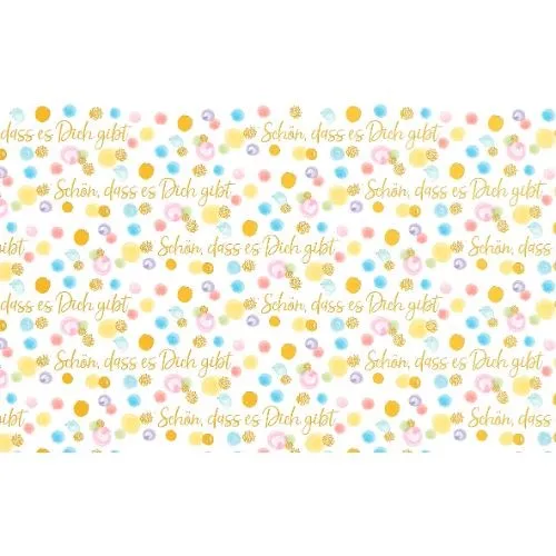 Geschenkpapier mit Metallicdruck - Röllchen -  70x150 cm - BSB - Pastellpunkte -