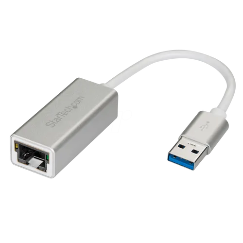 StarTech.com USB 3.0 auf Gigabit Netzwerk Adapter - Aluminium Design für MacBook & Chromebook - Powerline Netzwerkadapter mit Gigabit-Geschwindigkeiten für zuverlässige kabelgebundene Verbindungen; ideal für MacBook und Tablets, Plug and Play ohne Treiber erforderlich.