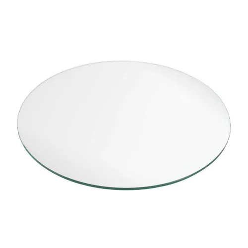 Runde Glasplatte 70cm - Gehärtetes ESG Glas - Flache Platten, 8mm starke Kaminplatte aus transparentem ESG Glas, ideal als Bodenplatte oder Tischunterlage.