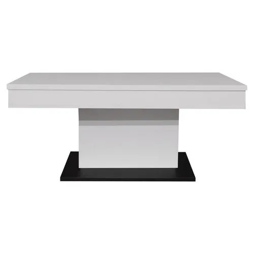 Mäusbacher höhenverstellbarer Couchtisch, weiss / schwarz von Mäusbacher