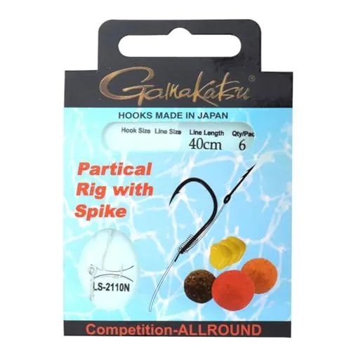 Gamakatsu Partical Rig Spike 40cm - 6 gebundene Angelhaken