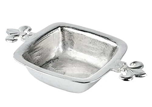 MichaelNoll Dekoschale Lilie aus Aluminium - Elegante Deko in Silber - Hochwertige Dekoschale 