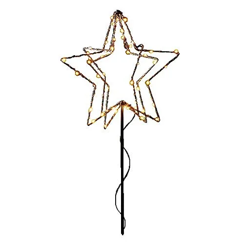 LED Gartenstecker Stern Weihnachtsbeleuchtung batteriebetrieben Timer warmweiß Weihnachtsstern Ø 30 cm