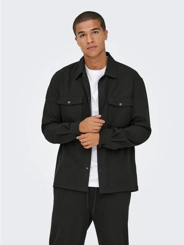 Only & Sons Jacke MARK Hemdjacke - Übergangsjacke im lässigen Hemd-Look, mit modernem Fly-Away-Kragen und zwei praktischen Brusttaschen – ideal für vielseitige Alltagsoutfits.