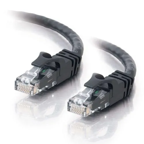 C2G 2M Schwarz CAT6 Ethernet Gigabit Lan Netzwerkkabel (RJ45) Patchkabel, UTP, kompatibel mit CAT. 5, CAT. 5e und CAT. 7.