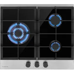 Klarstein 3-Flammiger Gaskocher 6,2kW - Kochfelder: Effizienter Einbau-Gaskocher für Innen und Wohnmobil mit sicherer Zündung und einfacher Reinigung. Ideal für schnelles Kochen und vielseitige Nutzung.