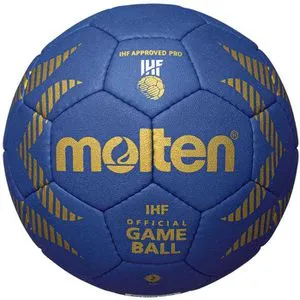 Molten Handball H2A5000-B, Größe 2, blau/gold - Handball, offizieller IHF-Spielball, mit innovativer Oberfläche für exzellenten Grip und hervorragende Sprung- und Dämpfungseigenschaften. Ideal für Damen und Jugend.