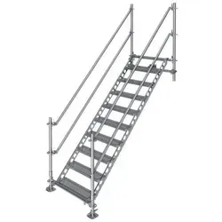 Bautreppe Außentreppe feuerverzinkt für 2 m Höhenunterschied