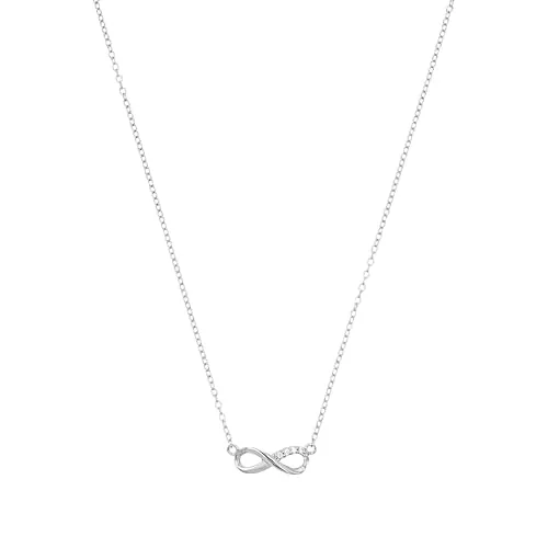 Tom Tailor Kette mit Anhänger für Damen, Sterling Silber 925, Infinity Design