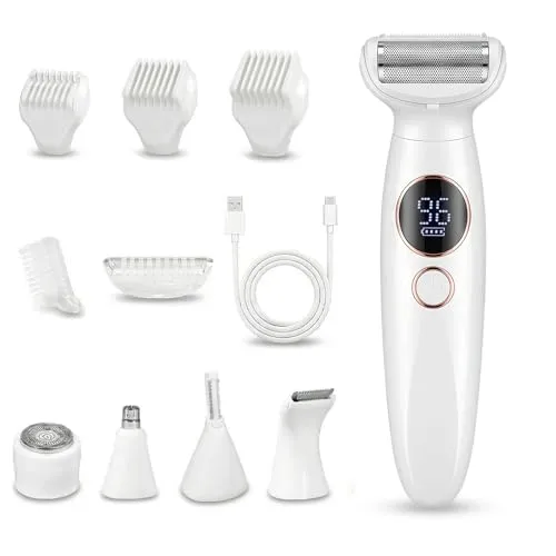 Carehabi 5-in-1 Intimrasierer für Frauen & Rasierer Damen Elektrisch- Wasserdicht IPX7 Damenrasierer für Intimbereich, Gesicht, Bikini & Körper