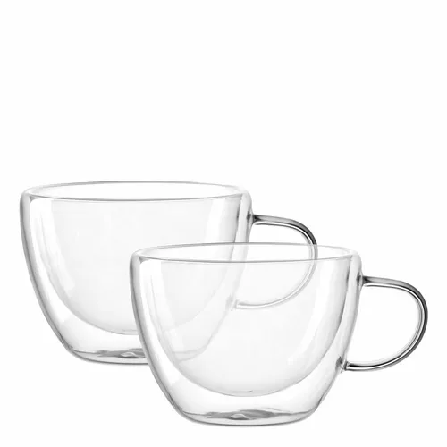 LEONARDO HOME Teetassen DUO 2er-Set 360 ml - Handgefertigtes Unikat aus Glas, ideal für Tee und Kaffee. Mit einem Volumen von 360 ml und eleganten Maßen ist es perfekt für stilvolle Genussmomente.