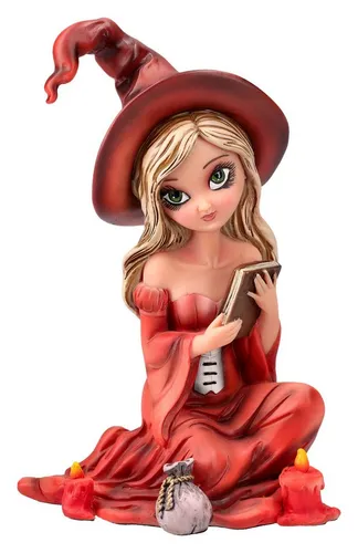 Figuren Shop GmbH Dekofigur Hexen Figur - Rina im Roten Outfit - Entdecken Sie die bezaubernde Hexen Figur Rina, die jedem Raum einen Hauch von Magie verleiht. Ideal zur Dekoration und für Sammler. Stöbern Sie in unserem vielfältigen Sortiment!