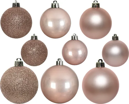 Weihnachtskugeln Kunststoff Mix 4-6cm 30er Set - Rosa
