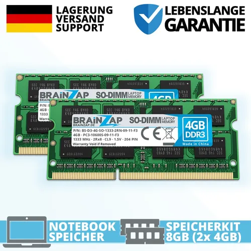 8GB DDR3 RAM SO-DIMM 2Rx8 PC3-10600S-09-11-F3 1.5V CL9 Notebook Laptop (2x 4GB)