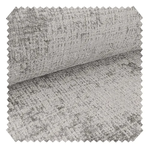novely® CRETA Glänzender Chenille-Polsterstoff, Robuster Möbelstoff, Schwer Entzündbarer Bezugsstoff, Pflegeleichte Meterware 1lfm | Farbe: 81 Hellgrau