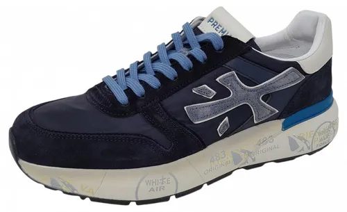Premiata Sneaker Blau Gr. 43 – Stilvoll und Bequem - Hochwertige Herren Sneaker von Premiata in Blau, aus Velourleder mit flachem Absatz und Schnürverschluss. Ideal für modische Outfits und den täglichen Komfort.
