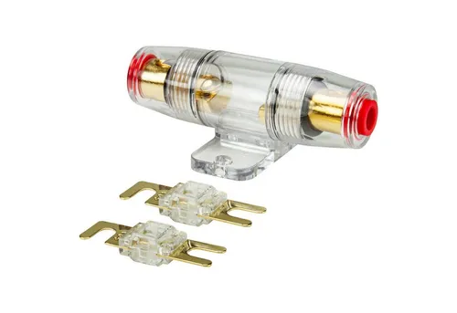 tomzz Audio Kfz-Sicherungshalter Mini ANL Sicherungshalter transparent für Kabel bis 25qmm + 2 x 80A Si