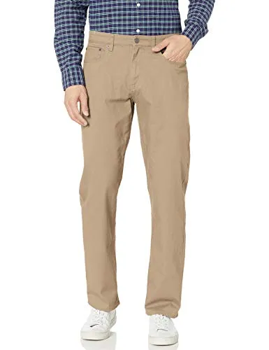 Amazon Essentials Herren 5-Pocket-Stretch-Twillhose, Bequeme Passform, Khakibraun, 30W / 34L