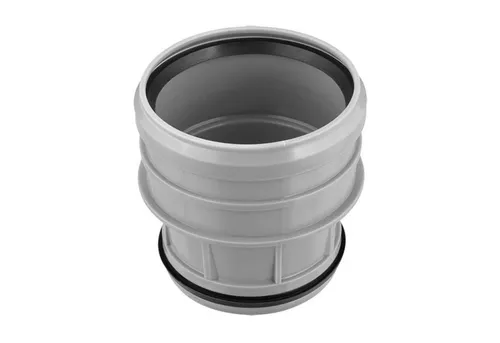 HAAS Ablaufrohr OHA-RDST Steckmuffe grau aus PP, DN 110 x 110 - für HT-Rohr