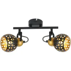 Globo Strahler in Schwarz und Gold - Eleganter Metallstrahler für die Innenbeleuchtung, ideal für gezielte Akzentuierung und stilvolle Raumgestaltung.