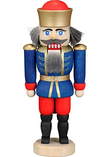 Seiffener Volkskunst Nussknacker König 12 cm (blau)