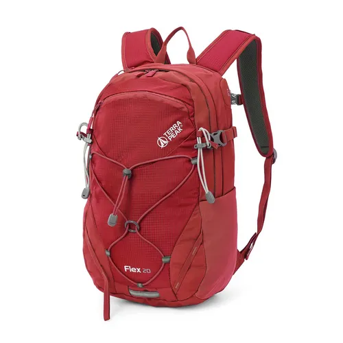 Terra Peak Wanderrucksack 20L Flex 20 rot - Wanderrucksack für Damen und Herren, leicht und wasserdicht, ideal für Outdoor-Aktivitäten mit optimalem Tragekomfort dank Air Stream Contact Rückensystem.