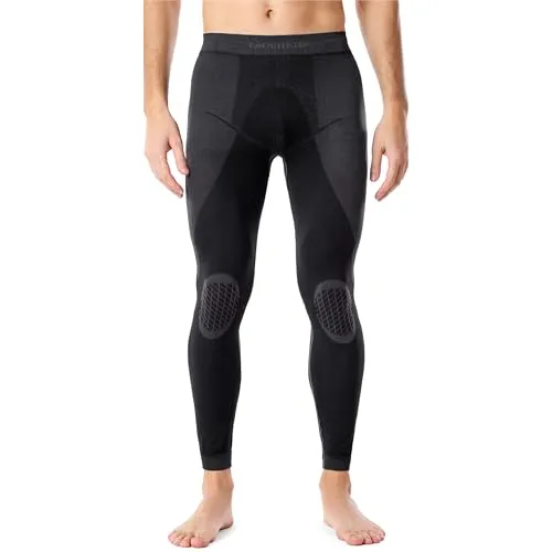 Ladeheid Lange Unterhosen Herren Thermounterwäsche Thermoaktiv Leggings Männer LAGI002 (Schwarz/Graphite, M)