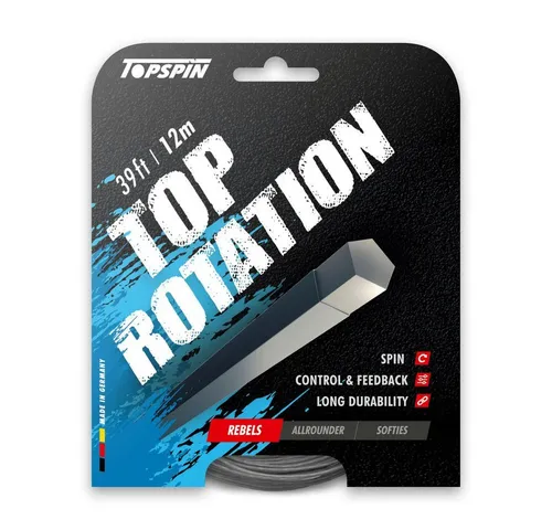 Top Spin Tennissaite Top Rotation (Haltbarkeit+Spin) grau 12m Set, Saitendicke: 1.36