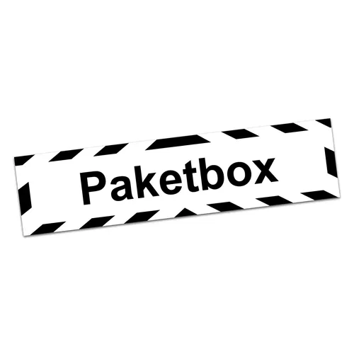 Hinweisschild Aufkleber Paketbox 20x5cm Wasserfest Schild Folie R197