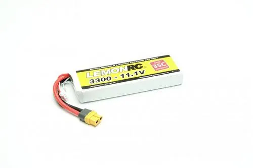 LemonRC LiPo Akkupack 11.1 V 3300 mAh - Ladegeräte & Stromquellen für Funktionsmodellbau, niedriger Innenwiderstand für hohe Belastbarkeit, ideal für R/C Modellsport mit kompakter Bauform.