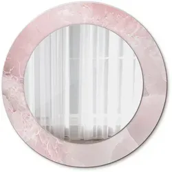 Tulup Spiegel Pink – Runder Wandspiegel mit Druck 50 cm - Stylischer runder Wandspiegel mit hochwertigem Druckdesign, ideal für Bad, Wohnzimmer oder Flur. Hergestellt aus robustem Spiegelglas, verbindet er Funktionalität mit modernem Stil.