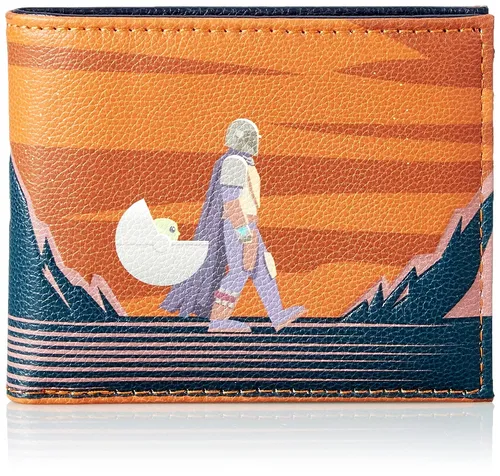 Difuzed Star Wars The Mandalorian Walk Bifold Geldbeutel - Orange - Portemonnaies: Offiziell lizenzierter Mandalorian Geldbeutel aus hochwertigem Polyurethan mit 8 Kartenfächern und separatem Münzfach für optimale Organisation.