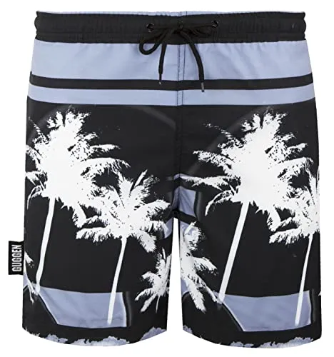 GUGGEN Mountain Badehose für Herren Schnelltrocknende Badeshorts Beachshorts Boardshorts Schwimmhose Männer Farbe Schwarz 4XL