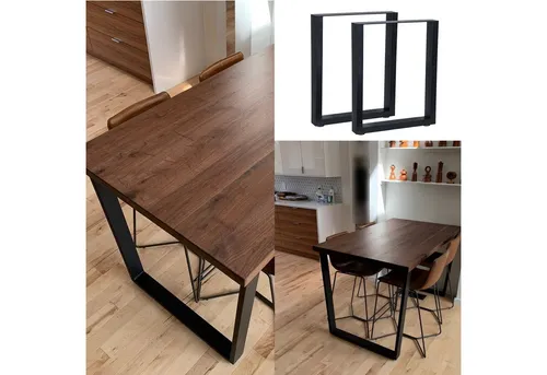 Melko Tischbein 2er-Set Hairpin Tischfüße aus Stahl - Robuste Tischbeine im modernen Design, ideal für Schreibtische, Esstische oder Couchtische. Mit Bodenschützern für sanften Kontakt zum Untergrund.