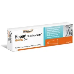 Heparin-ratiopharm 180000 - Arzneimittel zur Linderung von Schwellungen und oberflächlichen Venenentzündungen, enthält 180000 IE Heparin für schnelle Wirkung bei Verletzungen.