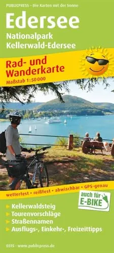 Produktbild Edersee, Nationalpark Kellerwald-Edersee: Rad- und Wanderkarte mit Ausflugszielen, Einkehr- & Freizeittipps, wetterfest, reissfest, abwischbar, GPS-genau. 1:50000 (Rad- und Wanderkarte: RuWK)