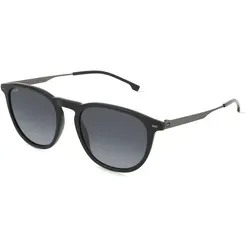 BOSS 1639/S Herren-Sonnenbrille - Stilvolle Vollrand Panto - Sportbrillen | Elegante Herren-Sonnenbrille mit schwarzem Acetat-Gestell und grauen Verlaufsgläsern für optimalen UV-Schutz und modischen Look.