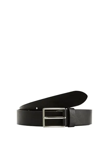 s.Oliver Gürtel aus echtem Leder schwarz 85 - Herren-Gürtel in strukturierter Optik, hochwertig verarbeitet und mit einer eleganten Dornschließe für einen stilvollen Look.