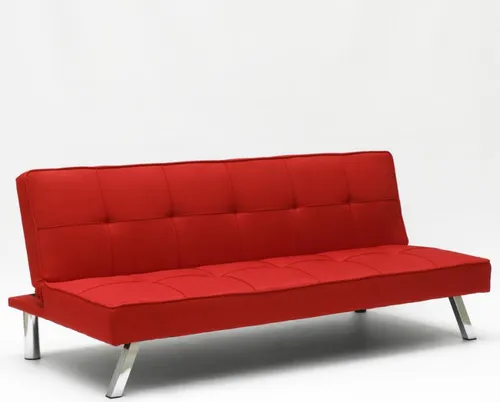 Design Schlafsofa Gemma, moderne 2-Sitzer Couch Mit Schlaffunktion - Rot
