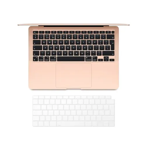 elago Premium ultradünne TPU-Tastaturabdeckung kompatibel mit MacBook Air M1 13 Zoll [A2179 A2337] mit Touch ID, 2020 veröffentlichtes Modell, 0,1 mm Dicke Schutzhülle (UK/EU-Layout)