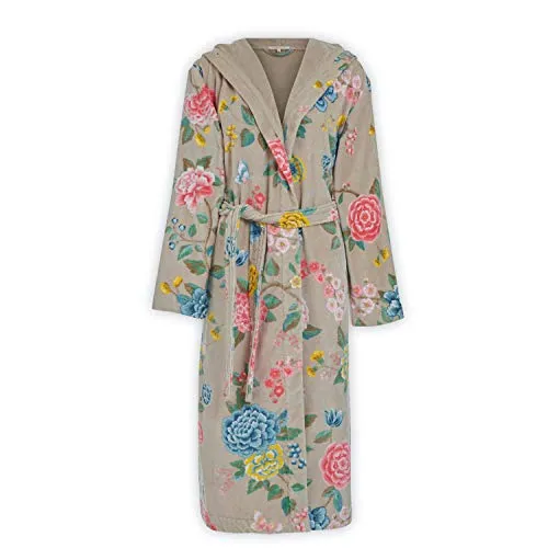 PiP Studio Bademantel Good Evening XL - Flauschiger Velours-Bademantel mit buntem Blumen-Design, ideal für Sauna und Wellness. Hochwertige Baumwolle, pflegeleicht und hautsympathisch.