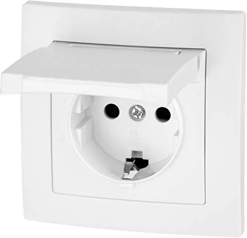 Unterputz Steckdose IP44, Steckklemme, All-in-One, Serie ET-1 weiß