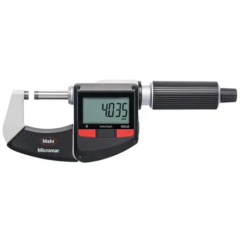 Digitale Bügelmessschraube Micromar 40 ER IP40 0-25mm - Präzises Messwerkzeug für Fachleute, mit einem Messbereich von 0-25 mm und IP40 Schutz. Ideal für genaue Messungen in anspruchsvollen Umgebungen.