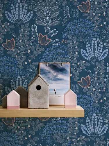 living walls Vliestapete Famous Garden Blumen-Tapete Mustertapete Blümchen Blume, strukturiert, matt, (1 St), Vliestapete floral für Schlafzimmer Küche Wohnzimmer Blumen Design